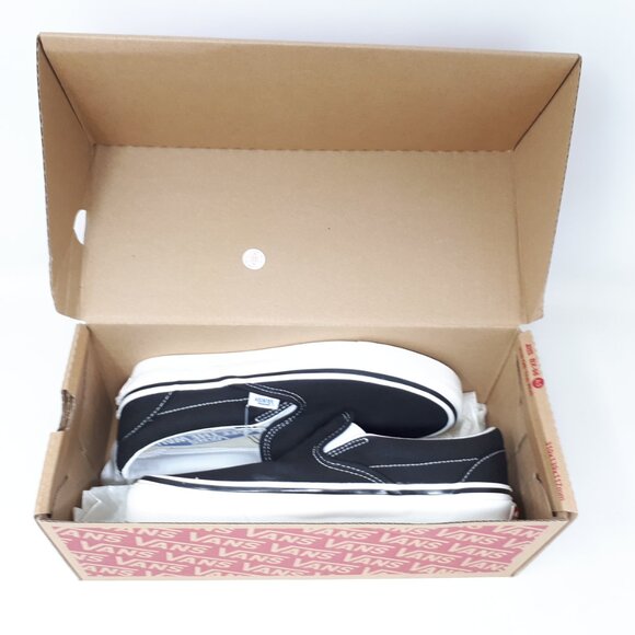 Vans Classic Slip On 98 DX OG Black White Skate Shoe Sneaker Mens 5.5 / Womens 7 - Picture 12 of 12